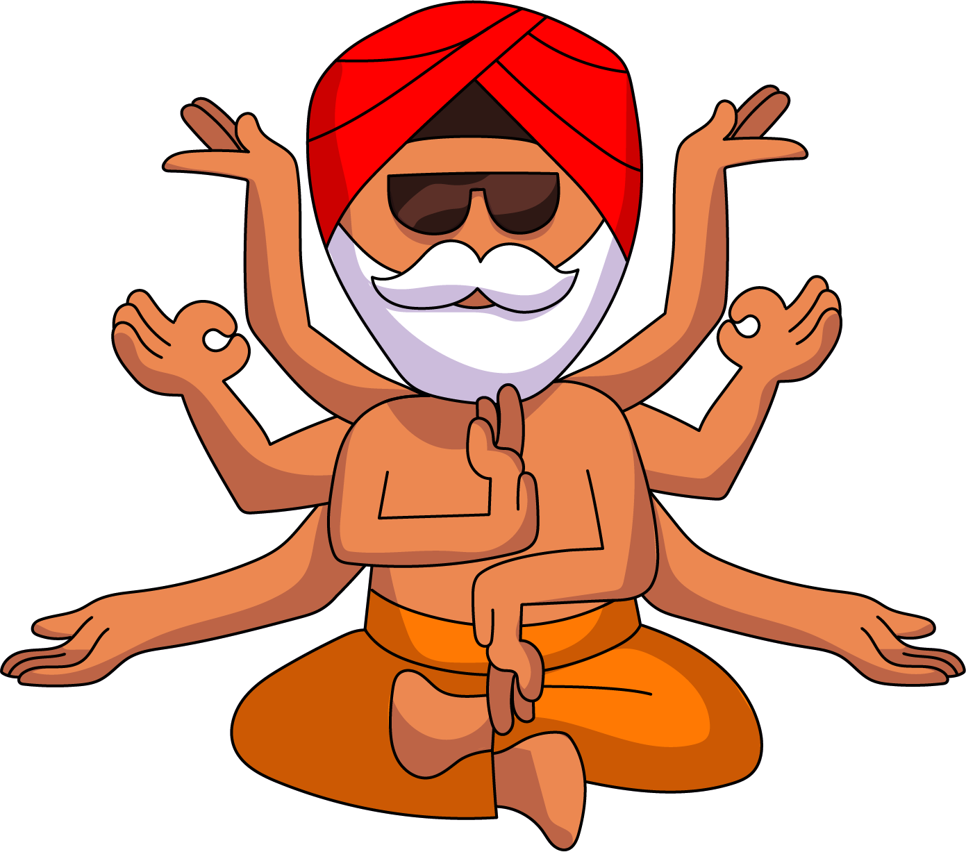 Guru with many arms